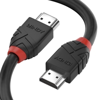 Monitor Accessories | LINDY  36474 Black Line HDMI Cable, HDMI 2.0 (M) to HDMI 2.0 (M), 5m, Black & Red, Supports UHD Resol | 36474 | ServersPlus