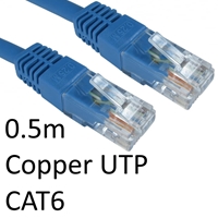 Cat 6 Cables | TARGET RJ45 (M) to RJ45 (M) CAT6 0.5m Blue OEM Moulded Boot Copper UTP Network Cable | ERT-600 BLUE | ServersPlus