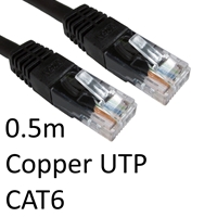 Cat 6 Cables | TARGET RJ45 (M) to RJ45 (M) CAT6 0.5m Black OEM Moulded Boot Copper UTP Network Cable | ERT-600 BLACK | ServersPlus