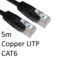 Cat 6 Cables | TARGET RJ45 (M) to RJ45 (M) CAT6 5m Black OEM Moulded Boot Copper UTP Network Cable | ERT-605 BLACK | ServersPlus