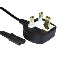 UK Power Cables | TARGET UK Mains to Figure 8 C7 2m Black OEM Power Cable | RB-298HANKED | ServersPlus