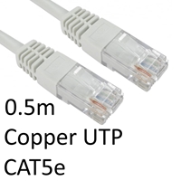 Cat 5e Cables | TARGET RJ45 (M) to RJ45 (M) CAT5e 0.5m White OEM Moulded Boot Copper UTP Network Cable | URT-600 WHITE | ServersPlus