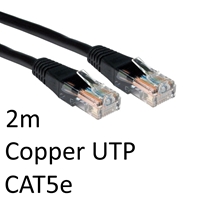 Cat 5e Cables | TARGET RJ45 (M) to RJ45 (M) CAT5e 2m Black OEM Moulded Boot Copper UTP Network Cable | URT-602 BLACK | ServersPlus