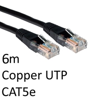 Cat 5e Cables | TARGET RJ45 (M) to RJ45 (M) CAT5e 6m Black OEM Moulded Boot Copper UTP Network Cable | URT-606 BLACK | ServersPlus