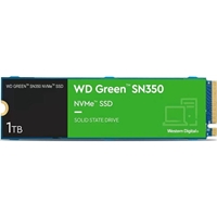 Western Digital Hard Drives | WD  Green SN350 (WDS100T3G0C) 1TB NVMe SSD, M.2 Interface, PCIe Gen3, 2280, Read 3200MB/s, Write 2500 | WDS100T3G0C | ServersPlus