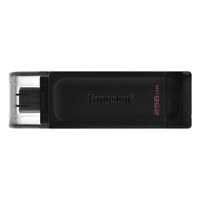 USB Flash Drives | KINGSTON  DT70/256GB DataTraveler 256GB USB Flash Drive, USB 3.2,  USB-C, Gen1, 80MB/s, Cap Design, B | DT70/256GB | ServersPlus