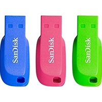 USB Flash Drives | SANDISK Cruzer Blade 3 x 16GB - USB 2.0 | SDCZ50C-016G-B46T | ServersPlus