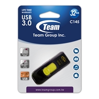 USB Flash Drives | TEAM  C145 32GB USB 3.0 Yellow USB Flash  | TC145332GY01 | ServersPlus