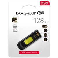 USB Flash Drives | TEAM  C145 128GB USB 3.0 Yellow USB Flash Drive | TC1453128GY01 | ServersPlus