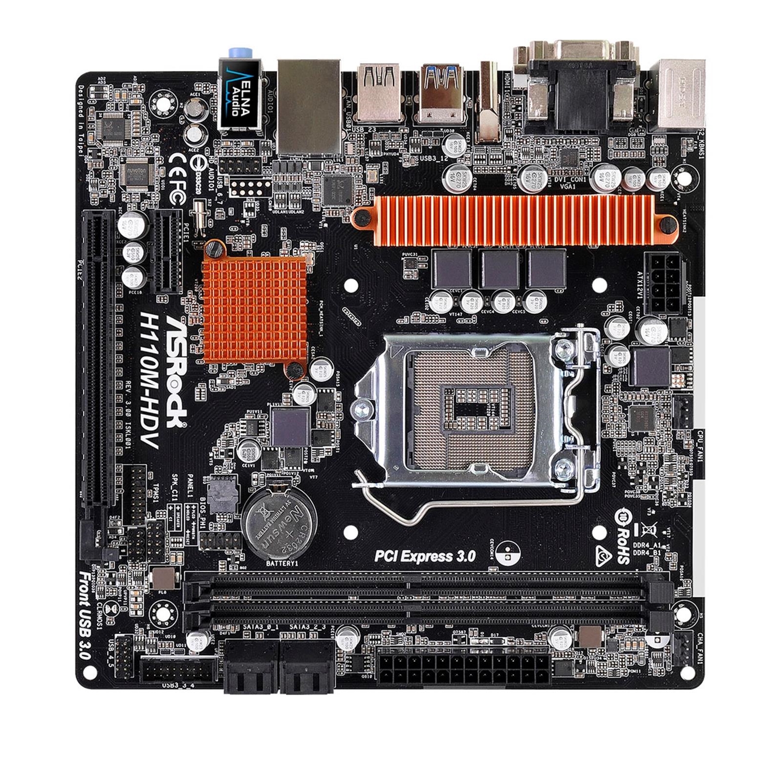 ASROCK H110M-HDV R3.0 Intel Socket 1151 Micro ATX DDR4 D-Sub/DVI-D/HDMI ...