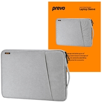 Carry Cases | PREVO  14 Inch Laptop Sleeve, Side Pocket, Cushioned Lining, Light Grey | LB007 14 LIGHT GREY  | ServersPlus