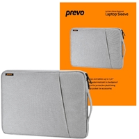 Carry Cases | PREVO  15.6 Inch Laptop Sleeve, Side Pocket, Cushioned Lining, Light Grey | LB007 15.6 LIGHTGREY | ServersPlus