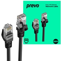 Cat 6 Cables | PREVO  CAT6-BLK-10M Network Cable, RJ45 (M) to RJ45 (M), CAT6, 10m, Black, Oxygen Free Copper Core, S | CAT6-BLK-10M | ServersPlus
