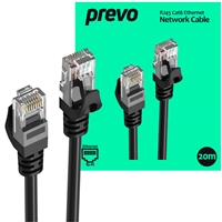 Cat 6 Cables | PREVO  CAT6-BLK-20M Network Cable, RJ45 (M) to RJ45 (M), CAT6, 20m, Black, Oxygen Free Copper Core, S | CAT6-BLK-20M | ServersPlus