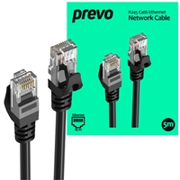 Cat 6 Cables | PREVO  RJ45 Cat6 Full Copper 5m | CAT6-BLK-5M | ServersPlus