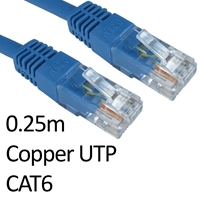Cat 6 Cables | TARGET RJ45 (M) to RJ45 (M) CAT6 0.25m Blue OEM Moulded Boot Copper UTP Network Cable | ERT-600-HB | ServersPlus