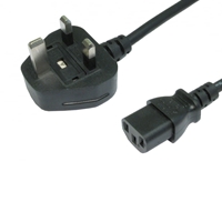 UK Power Cables | TARGET UK Mains to IEC C13 Kettle 1.8m Black OEM Power Cable | RB-250 | ServersPlus