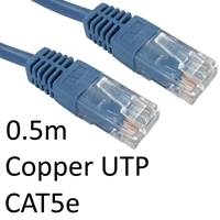 Cat 5e Cables | TARGET RJ45 (M) to RJ45 (M) CAT5e 0.5m Blue OEM Moulded Boot Copper UTP Network Cable | URT-600B | ServersPlus