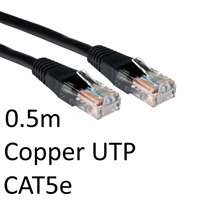 Cat 5e Cables | TARGET RJ45 (M) to RJ45 (M) CAT5e 0.5m Black OEM Moulded Boot Copper UTP Network Cable | URT-600 BLACK | ServersPlus