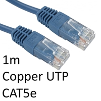 Cat 5e Cables | TARGET RJ45 (M) to RJ45 (M) CAT5e 1m Blue OEM Moulded Boot Copper UTP Network Cable | URT-601 BLUE | ServersPlus