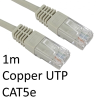 Cat 5e Cables | TARGET RJ45 (M) to RJ45 (M) CAT5e 1m Grey OEM Moulded Boot Copper UTP Network Cable | URT-601 GREY | ServersPlus