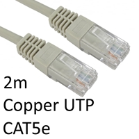 Cat 5e Cables | TARGET RJ45 (M) to RJ45 (M) CAT5e 2m Grey OEM Moulded Boot Copper UTP Network Cable | URT-602 GREY | ServersPlus