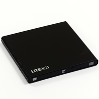 PC External Optical Drives | LITE-ON LiteOn eBAU108 Black Ultra Slender USB 2.0 External Optical Drive | EBAU108 | ServersPlus