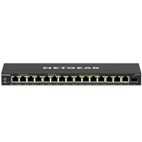 Switch Finder | NETGEAR 15-Port Gigabit Managed PoE+ Switch with SFP - GS316EP | GS316EP-100UKS | ServersPlus