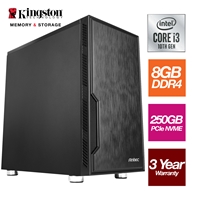 All Desktops Computers | TARGET Intel i3 10100 Quad Core, 8 Threads, 3.60GHz (4.30GHz Boost) CPU, 8GB Kingston DDR4 RAM, 250GB  King | SBBUS-AN-T138G | ServersPlus