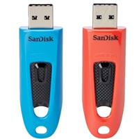 USB Flash Drives | SANDISK Ultra 2 x 64GB - USB 3.1 (blue/red) | SDCZ48-064G-G46BR2 | ServersPlus