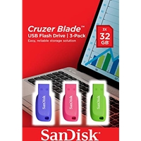 USB Flash Drives | SANDISK Cruzer Blade 3x 32GB - USB 2.0 | SDCZ50C-032G-B46T | ServersPlus
