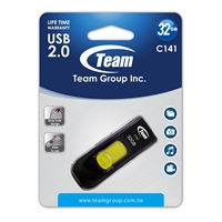 USB Flash Drives | TEAM  C141 32GB USB 2.0 Yellow USB Flash  | TC14132GY01 | ServersPlus