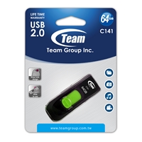 USB Flash Drives | TEAM  C141 64GB USB 2.0 Green USB Flash D | TC14164GG01 | ServersPlus