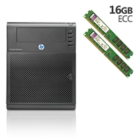 Server Bundles | HP ProLiant MicroServer N54L with 16GB DDR3 ECC Memory Kit | KVR1333D3E9SK2/16G, 744900-421 | ServersPlus
