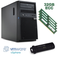 Server Bundles | IBM x3100 M4 32GB ESXi 5.5 Bundle | KVR1333D3E9SK2/16G, ESXI6-HYPERVISOR, 2582KBG | ServersPlus